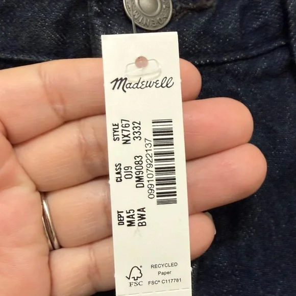 NWT Madewell The 1991 Straight-Leg Jean in Beatty Wash